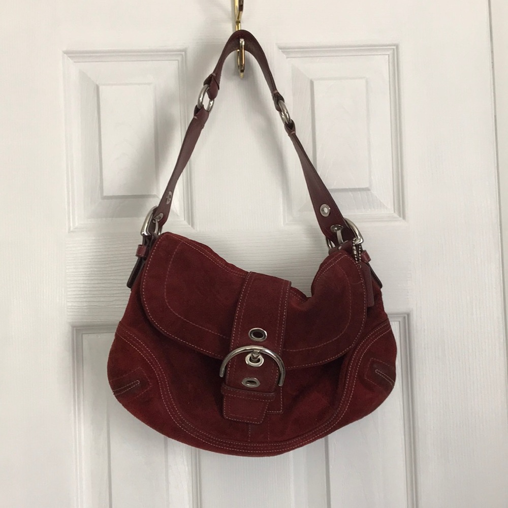 Authentic Coach purse Red suede ❤️